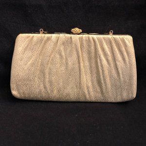 Vintage Gold Glitter Clutch Purse